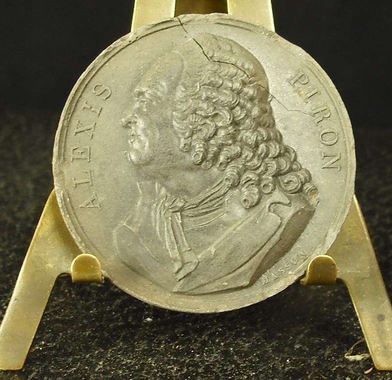 Médaille grès XIX th Alexis Piron gravée par Masson