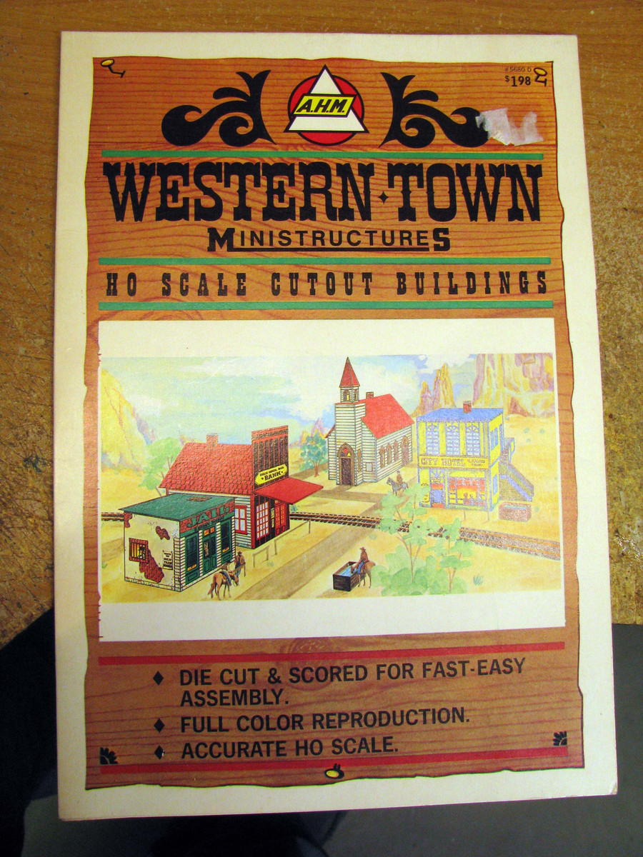 HO Scale Cut Out Buildings Set Western Town by A.H.M Unused Stock 1974 