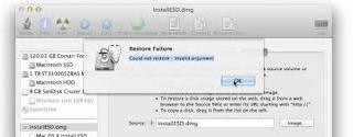 mac disk utility restore could not validate source error 254