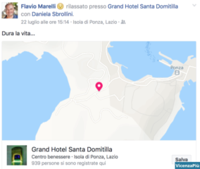 Il post del compagno di Daniela Sbrollini a Ponza