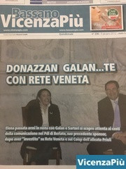 Elena Donazzan con Giancarlo Galan sulla copertina del n. 236 di VicenzaPiuÌ€ del 9 giugno 2012