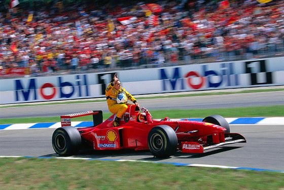 GP da Alemanha de 1997: o alemão Michael Schumacher e o italiano Giancarlo Fisichella