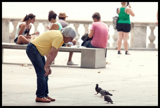 Bernie Ecclestone With Pigeons