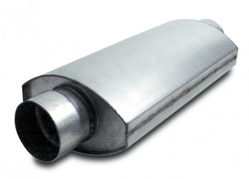 Muffler  Split-Flow  Oval  2.50 Inch  14 Inches Long    Aluminized Steel  