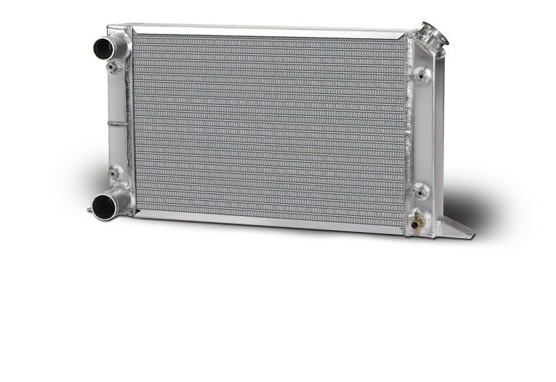 Lightweight Single Row Scirocco Radiator-LH Double Pass w/filler top right 1.50" in / 1.75" Outlet