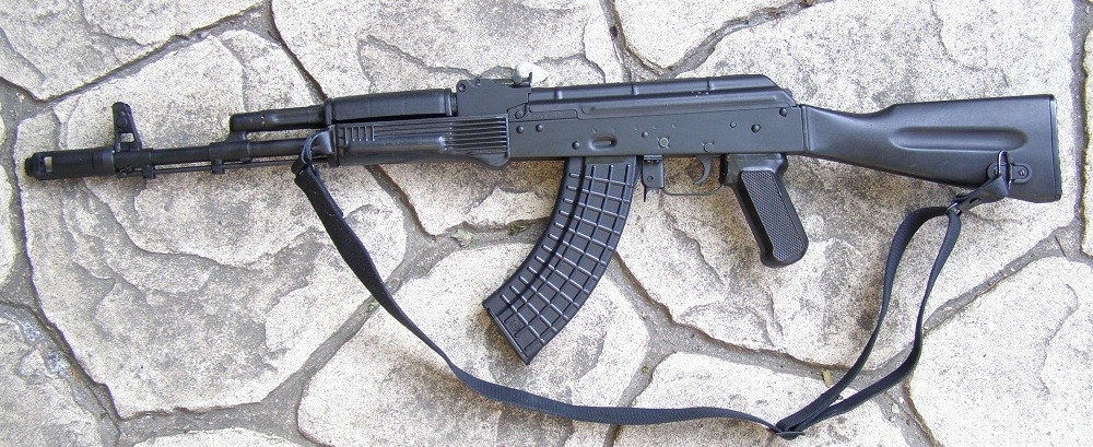 It can be built to look like this on an AKM type kit with a AK74 gas block ...