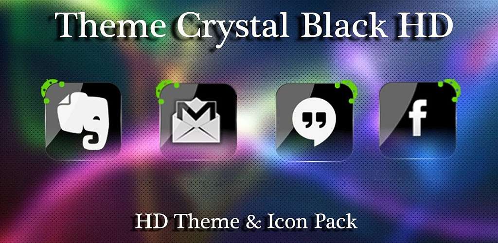 Theme Crystal Black Flat HD v13 APK Full indir