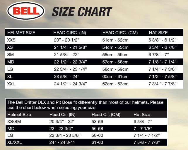 Bell Bike Helmet Size Chart