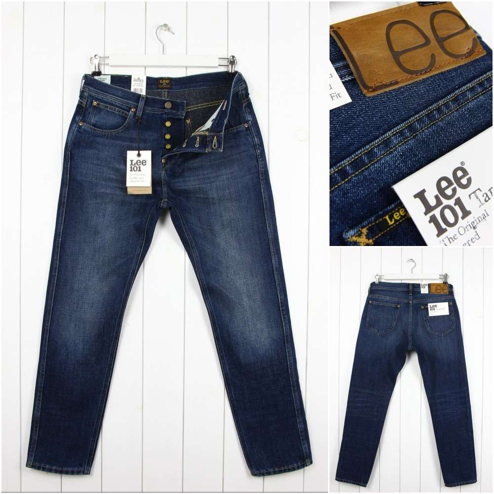 NEW Lee 101 Tapered Jeans Trousers Slim 