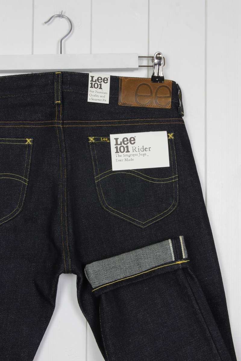 NEW LEE 101 RIDER 19OZ EXTRA HEAVY SELVAGE RAW JEANS SLIM TAPERED 101S ...