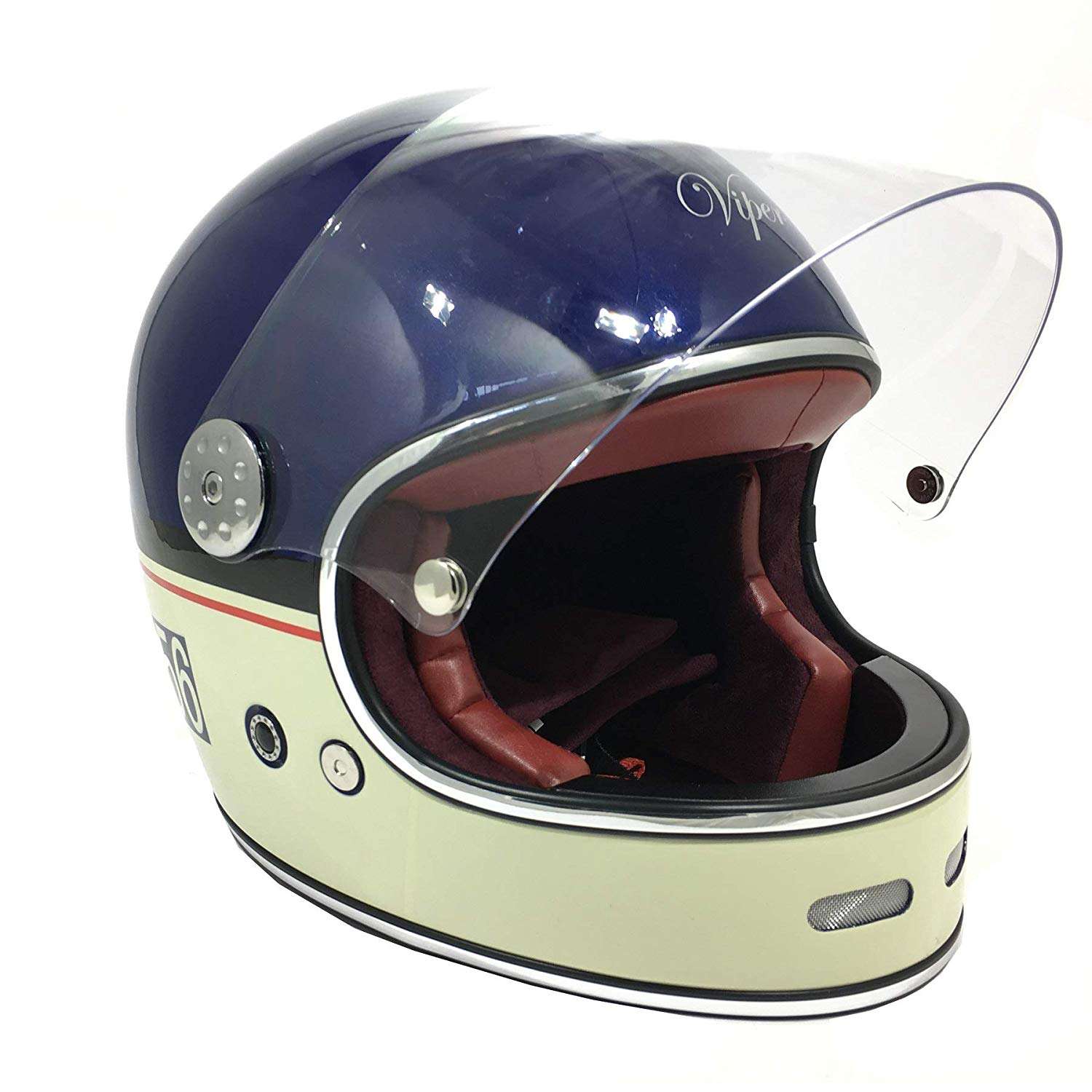 Cascos Moto Vintage Motorcycle Helmet Retro Motorbike Full Face Helmet Low Profile Full Face Motorcycle Helmet 
