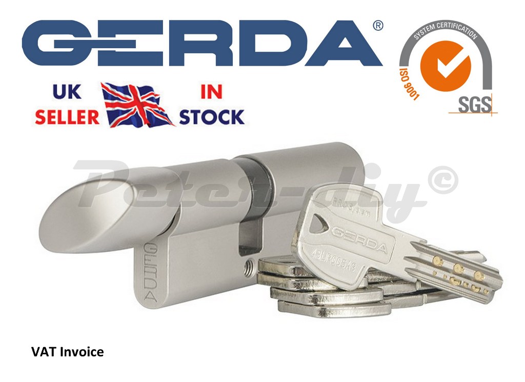 Gerda High Quality Euro Profile Cylinder Door Lock Barrel 5 Keys EVO 