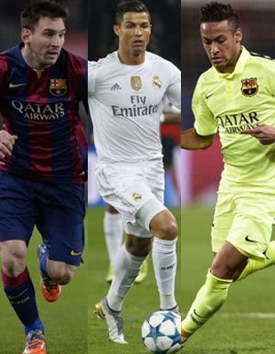 Messi, Neymar y Cristiano Ronaldo, los finalistas del Balón de Oro
