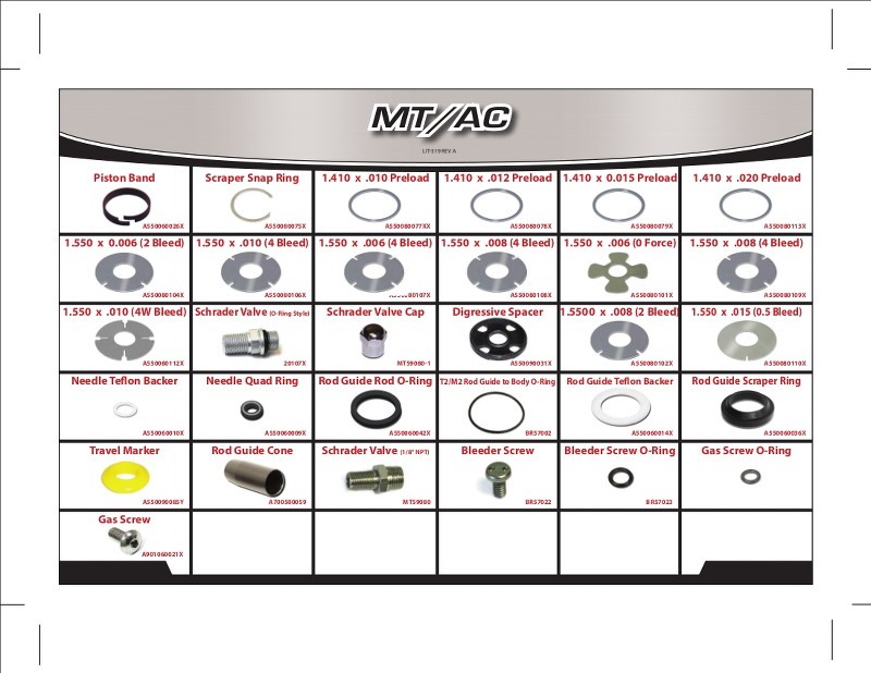 Shock Repair Kit - Non-Adjustable Monotube Accessory Kit 