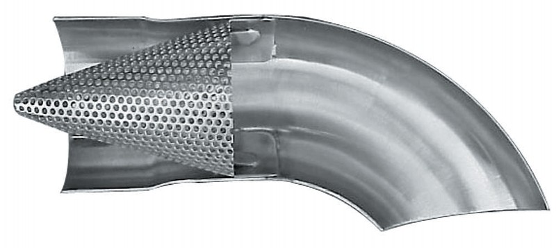 Muffler  Turndown W/ Cone  3.50 Inch    10.0 Inches Long    Mild Steel  
