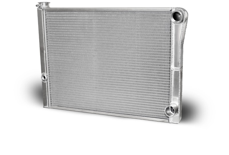 Double Pass Radiator Chevy 27.5 X 19 X 1.50 Core, Universal 20 AN Female Inlet with 1/2 bung  
