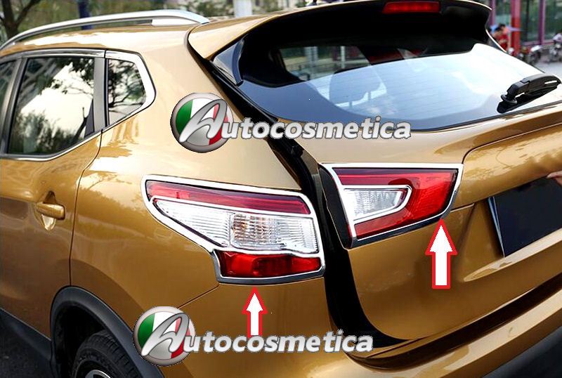 Nissan Qashqai 2014/> Cornice profili in abs cromo fari fanali posteriori cromati