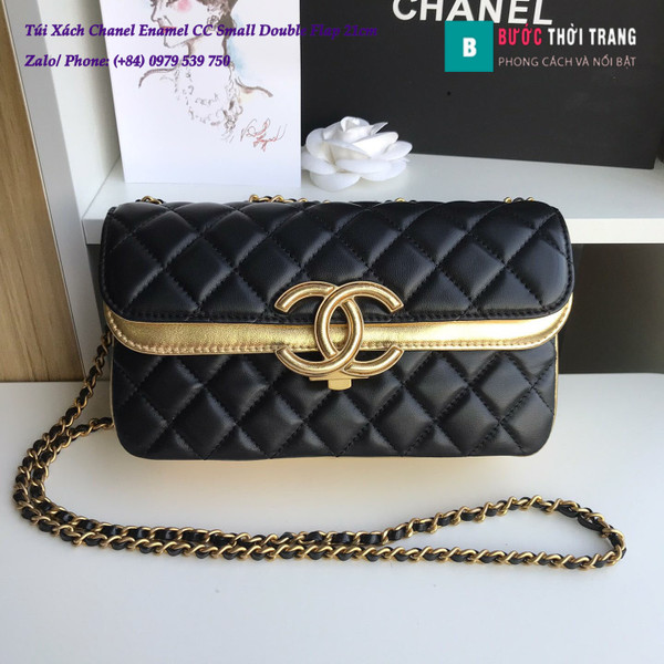 Túi Xách Chanel Enamel CC Small Double Flap 21cm - A57275