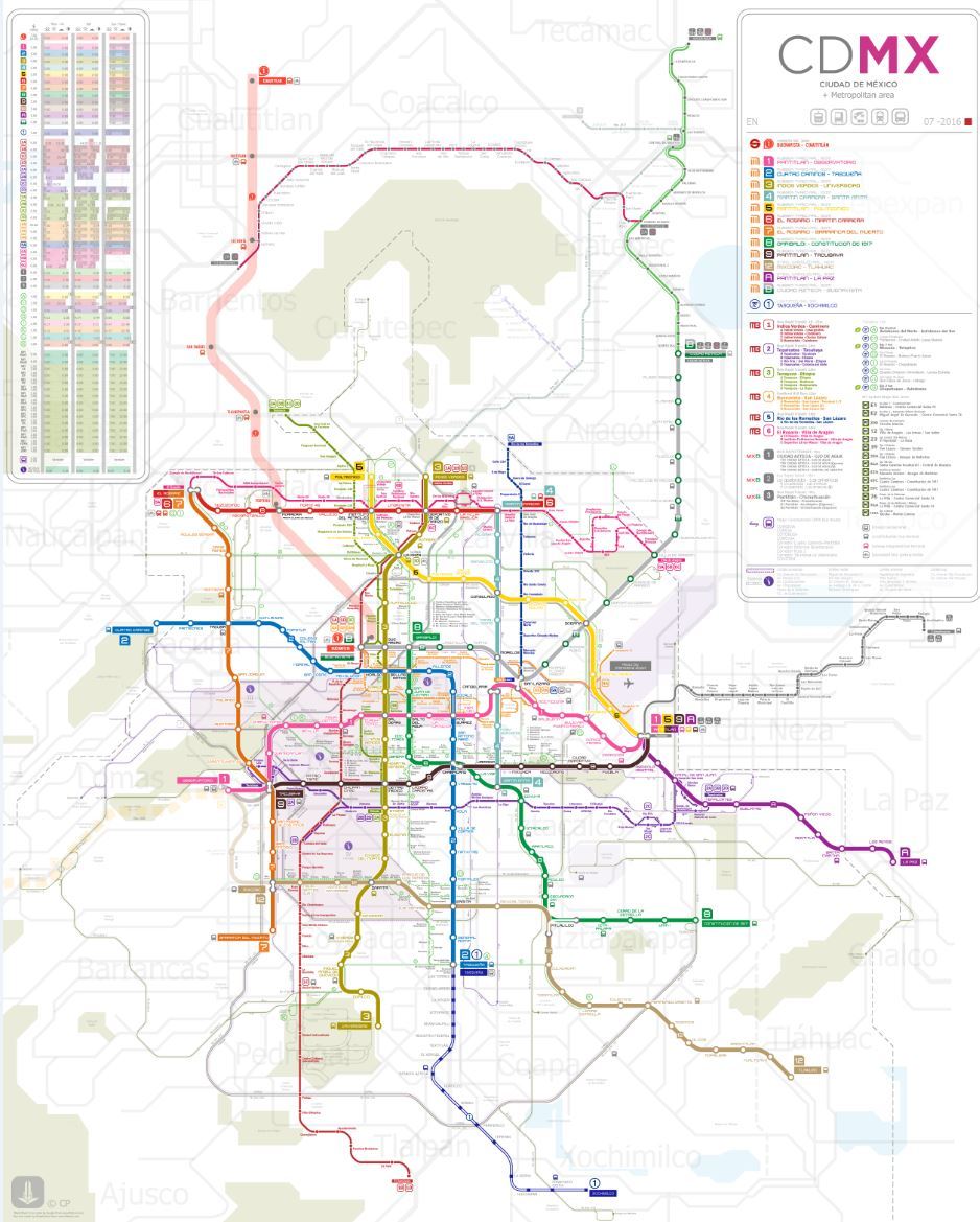 Todas las opciones de transporte público de la Ciudad de México en un solo  mapa – Hello DF