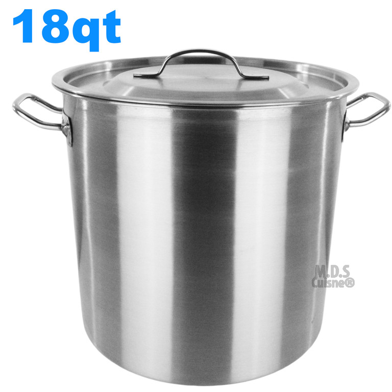 St Stainless Steel Cooking Stock Pots Catering Outdoor Deep Broth Soup boiling 